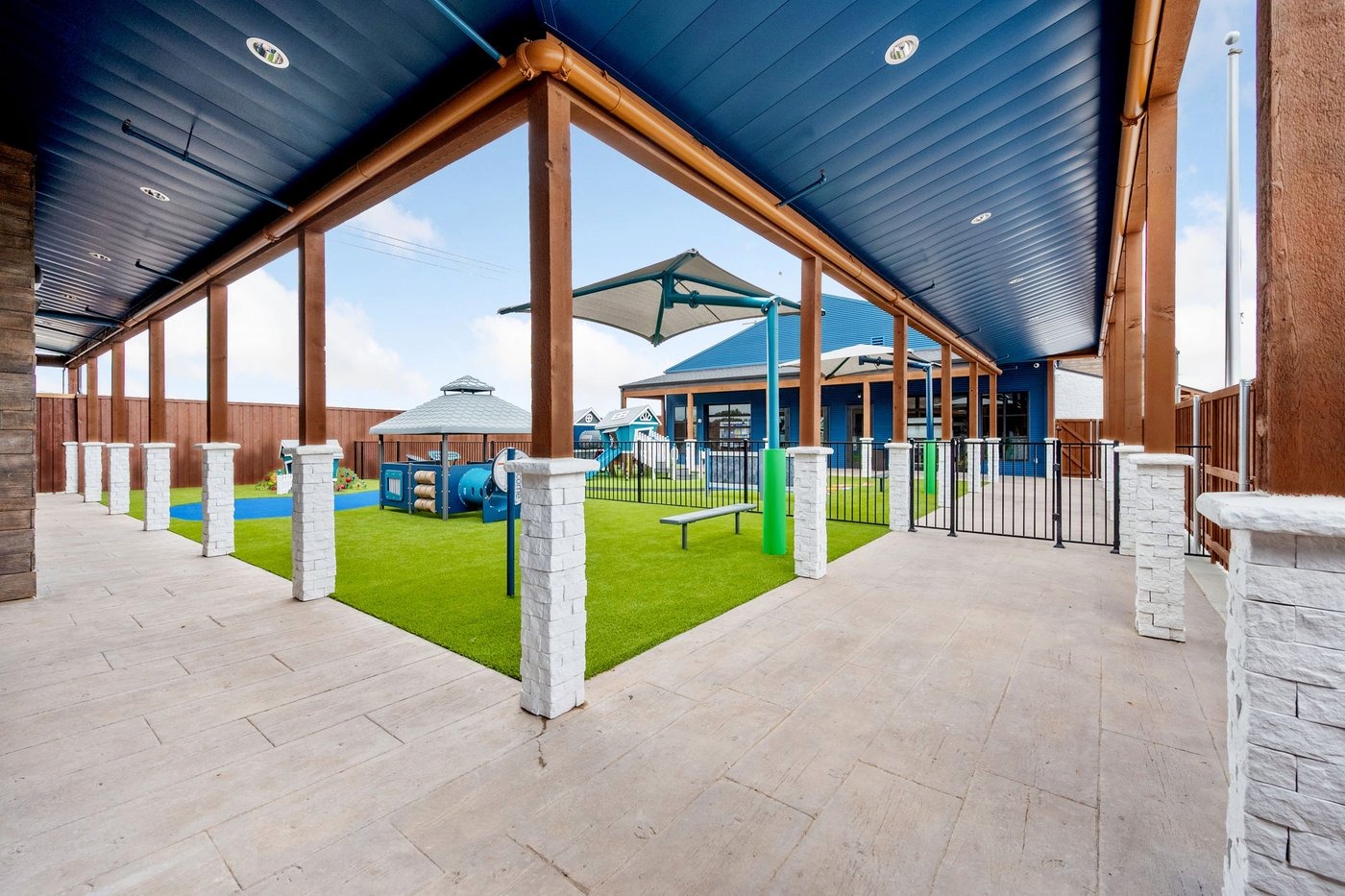 Covered outdoor play area for nursery